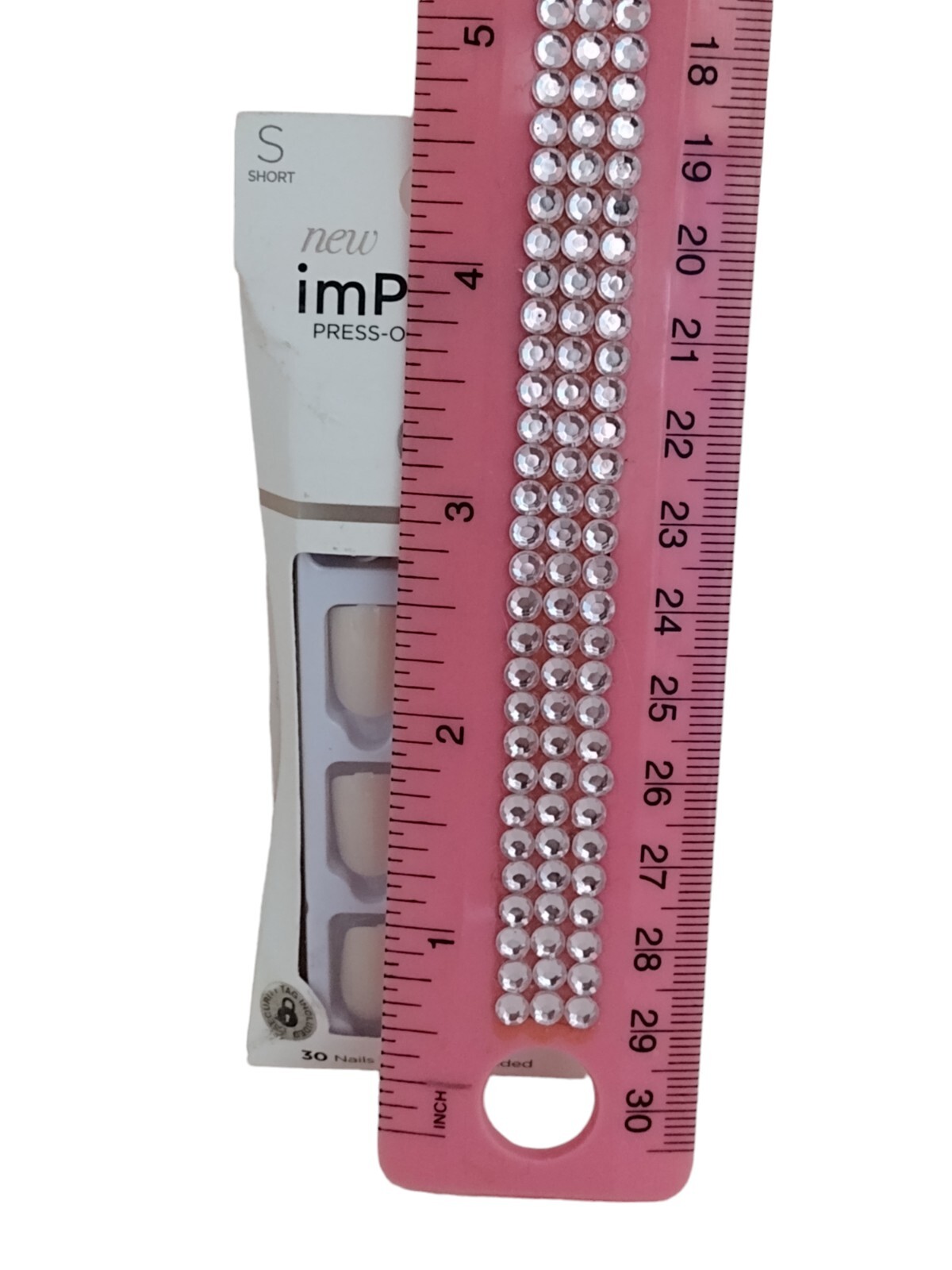Kiss ImPRESS PEEL & PRESS ON NO GLUE MANI MANICURE 30 Short Nails BARE FRENCH