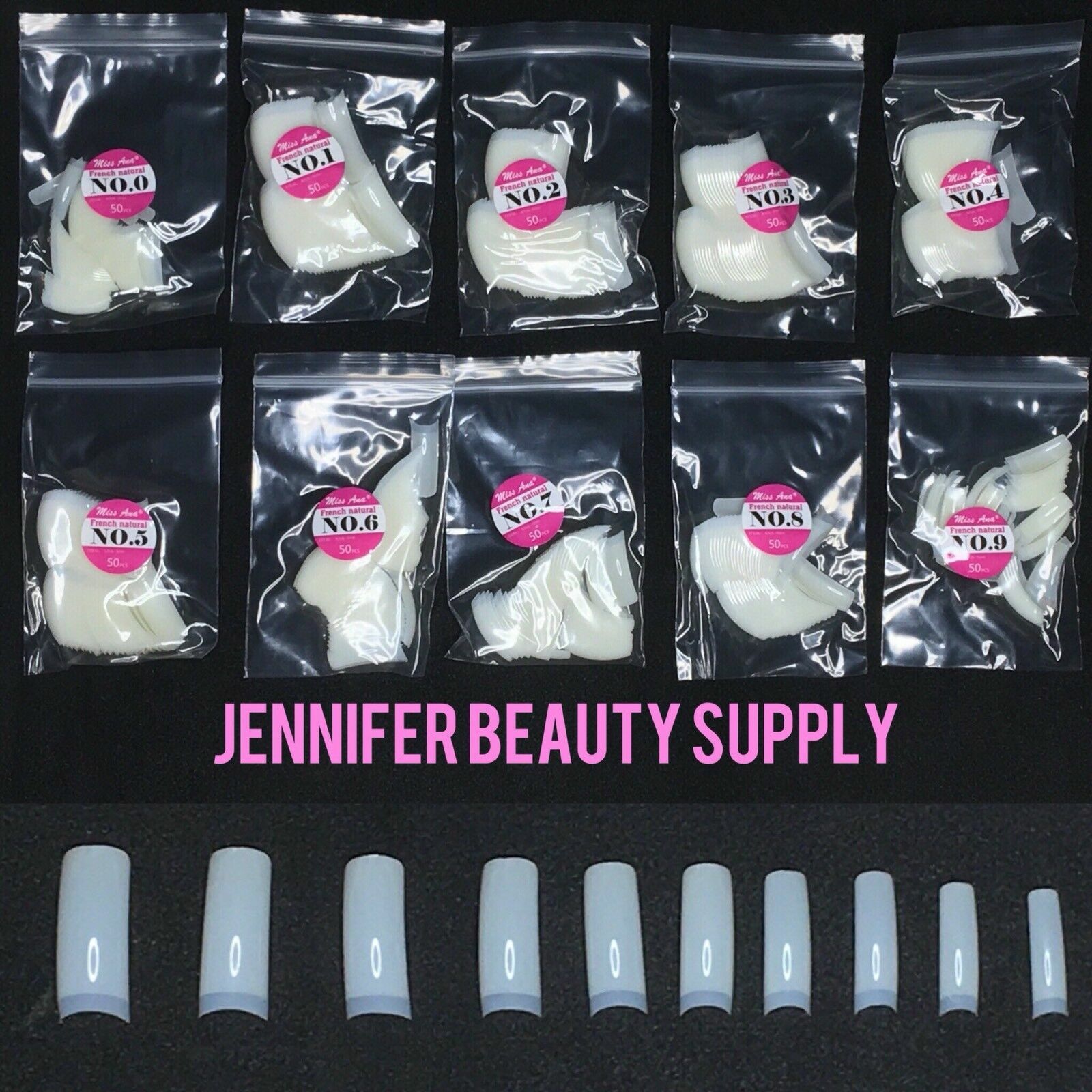 500PCS COFFIN FAKE FALSE NAIL TIPS LONG SQUARE FRENCH NATURAL TRANSPARENT