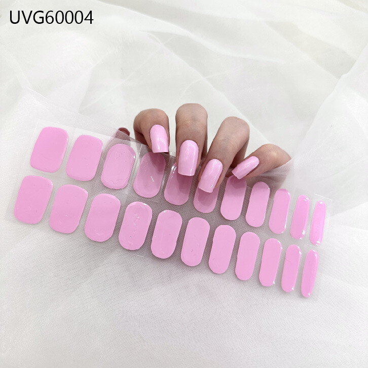 Gel Nail Sticker Semi Cured Gel Nail Strips Lasting Nail Sticker UV Lamp Needed