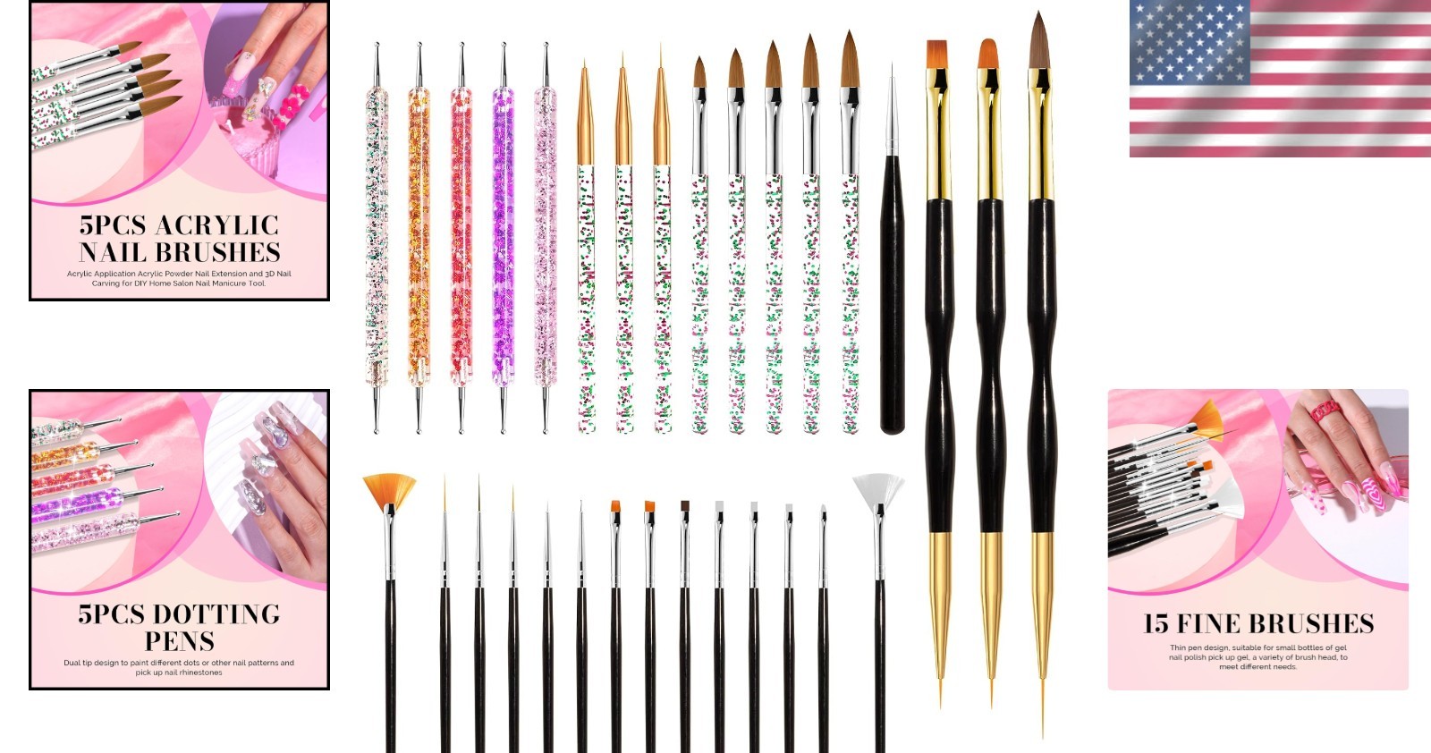 Complete Nail Art Tool Set: 31 Brushes for Every Creative Design – Lightweight