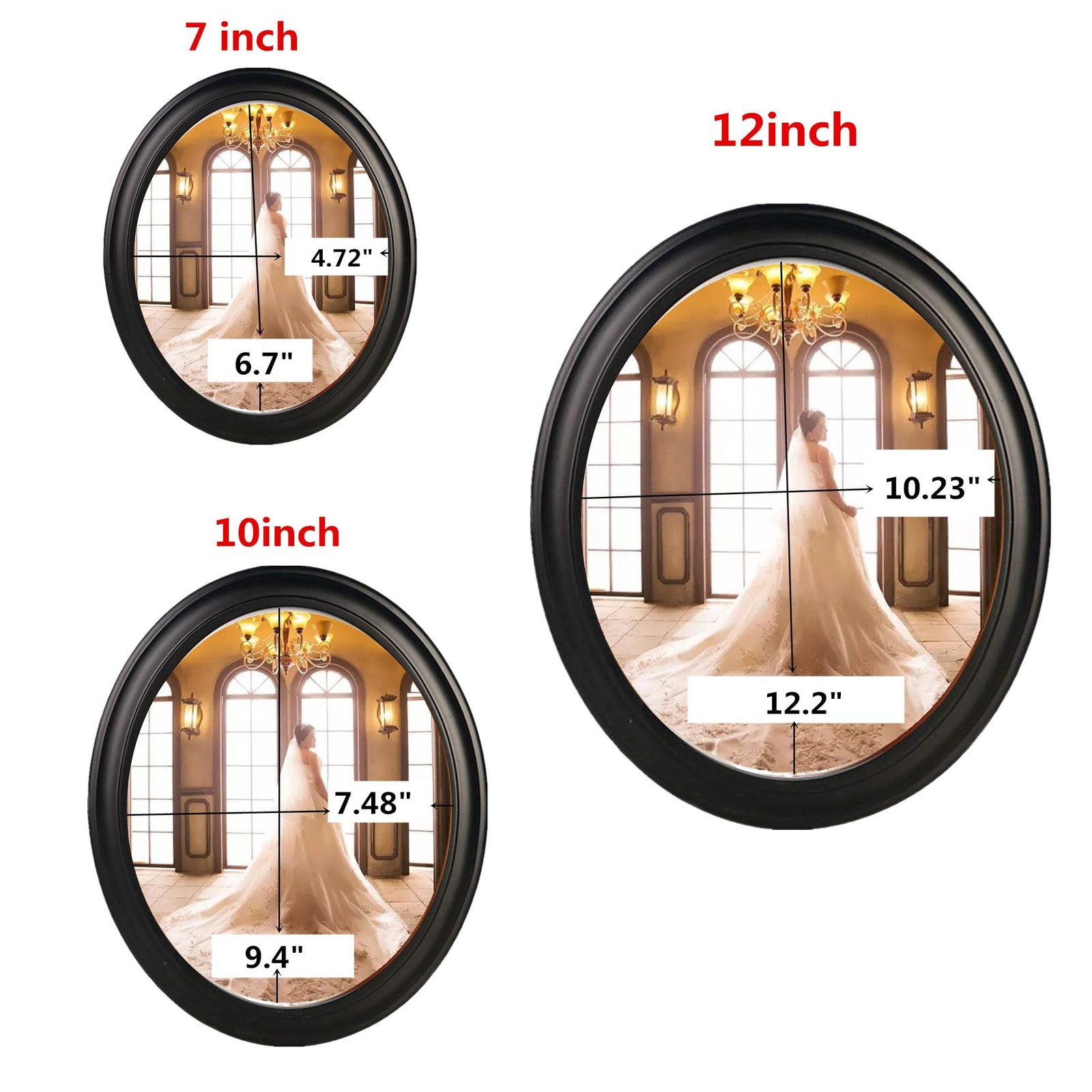 Oval Picture Frames,Oval Wood Picture Frame Wooden Wall Hanging Picture Frame…