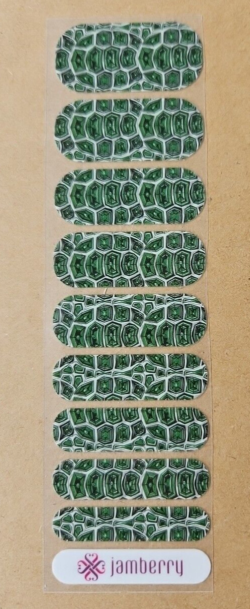 JAMBERRY HALF SHELL HALF SHEET NAIL WRAP RETIRED GGG AUGUST 2015 TURTLE SHELL