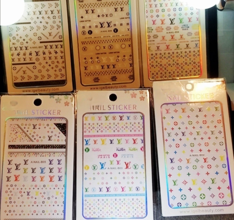 NWT NAIL ART DESIGN SELF-SEAL STICKERS N°021: MULTICOLORED PASTELS!