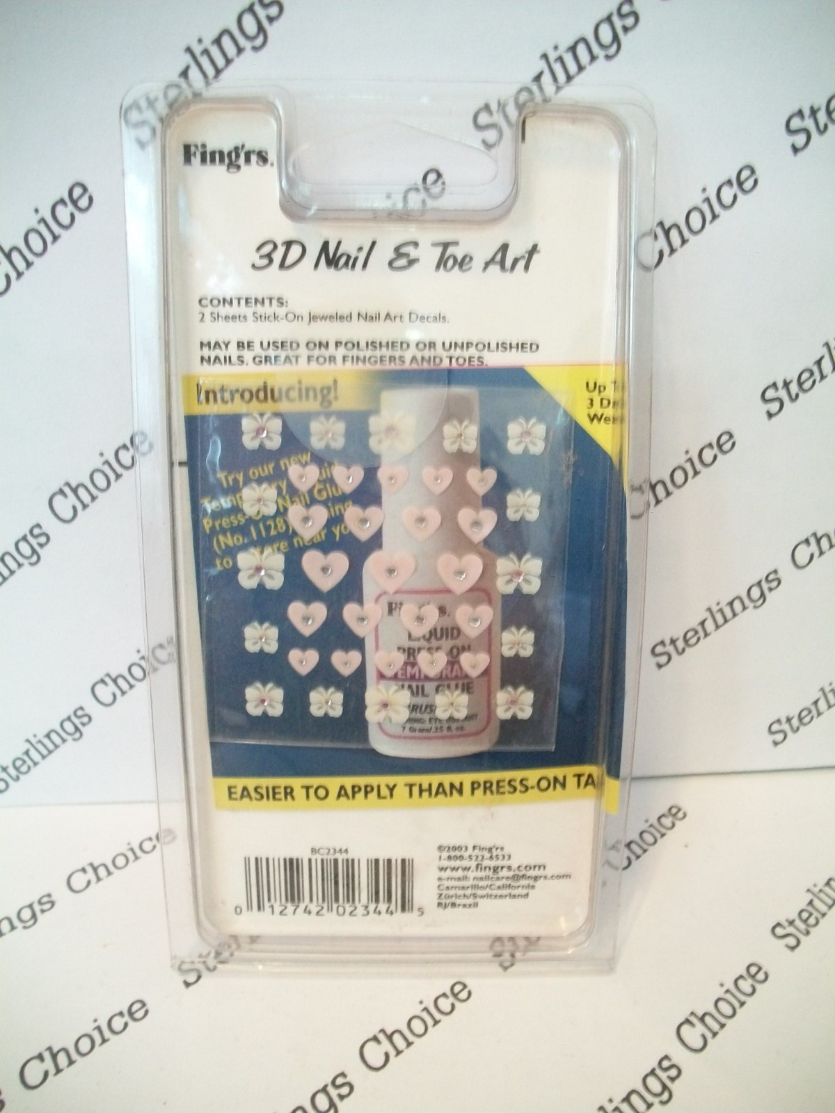 Fing’rs 3D Nail & Toe Art 3D Jeweled Stick-on Decals #2344