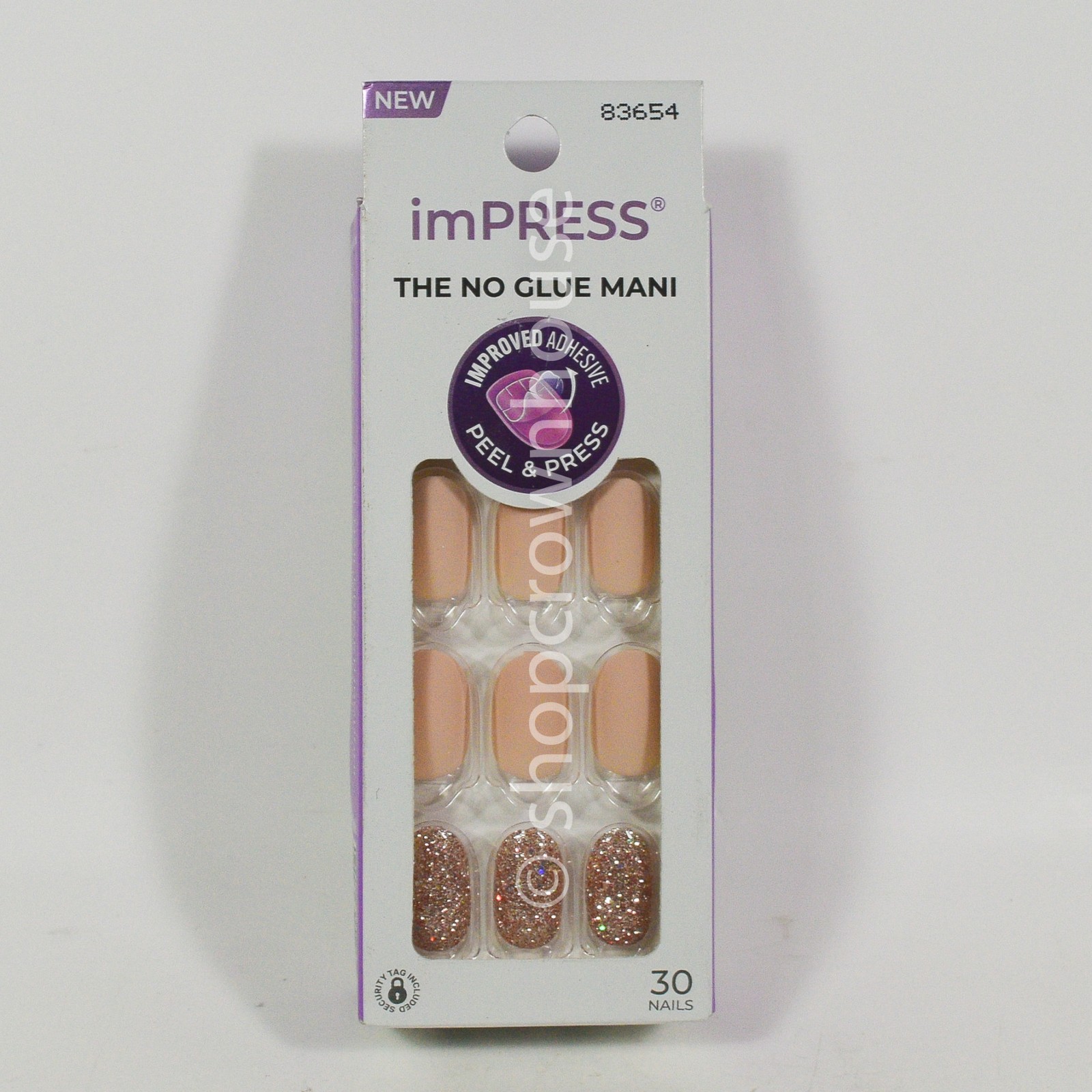 NEW Improved Kiss ImPress The No Glue Mani Peel & Press SHORT – #83654 EVANESCE