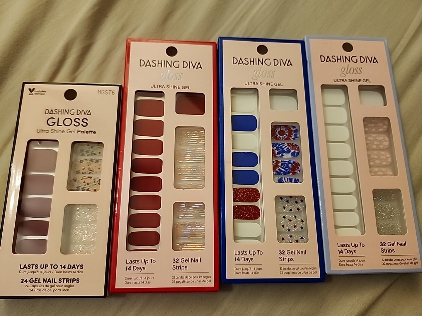 Dashing Divas Dance Floor Gel Nail Strips Lot Of 4 Packs Mixed As Pictured