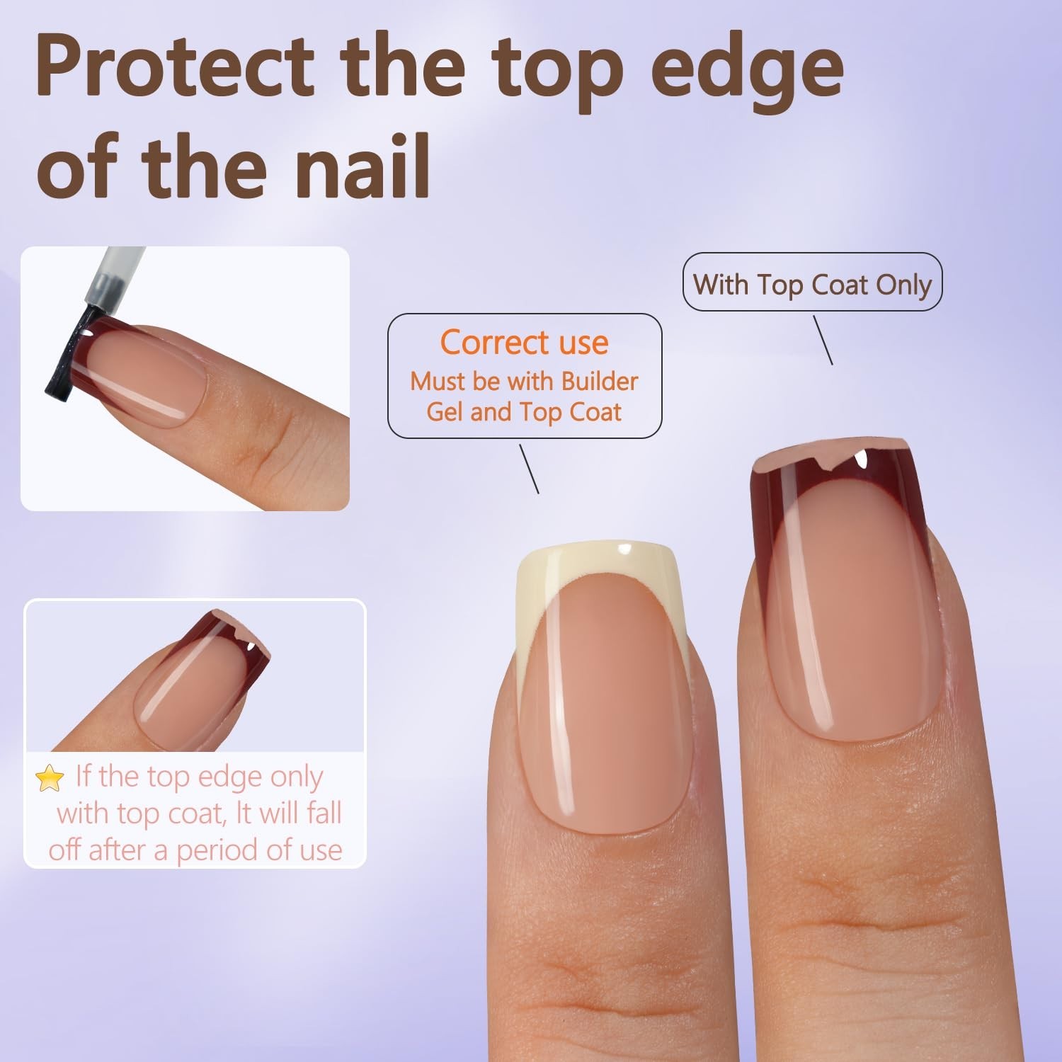 French Tip Press On Nails Kit 160pcs Short Square Gel Fake Nails DIY Manicure