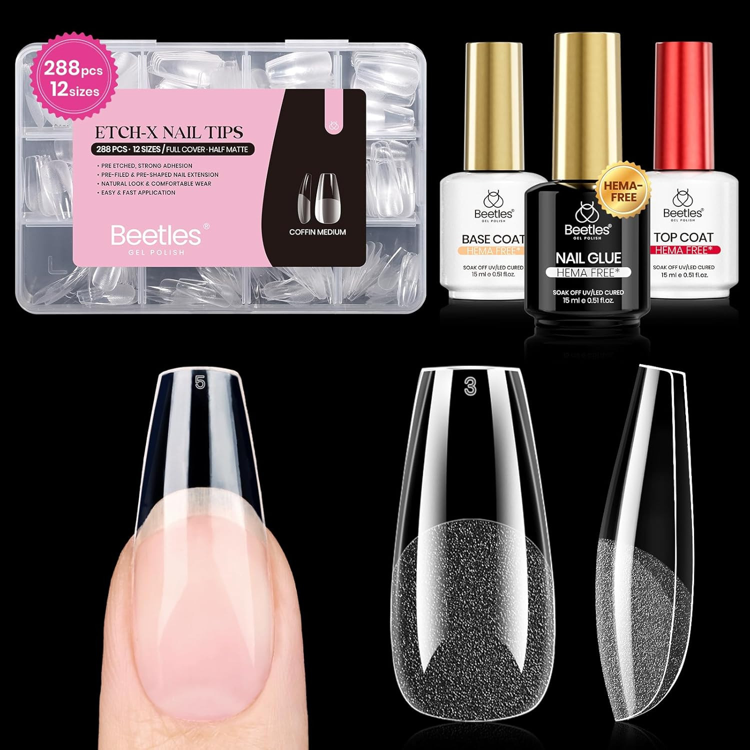 Beetles Nail Glue Gel Hands-Free, 20G Tipex Solid Nail Glue Gel for Acrylic Nail