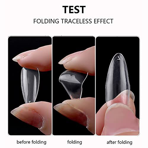 500Pcs Medium Almond Fake Nail Tips Full Cover Acrylic Nails Press on Clear