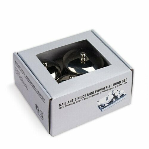 Nail Art 3 Piece Manicure Mini Liquid & Powder Jar Set, C4221