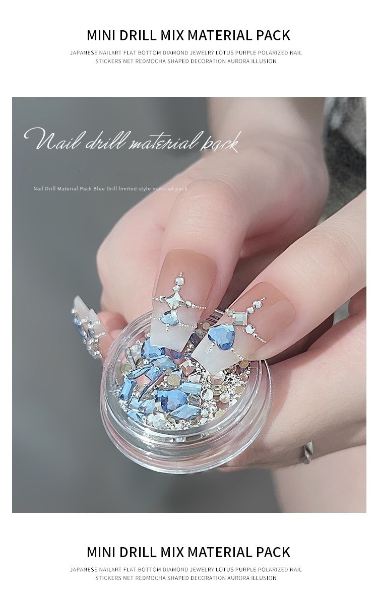 Mini Colorful Rhinestones Nail Art Charm, Multi Shape Flat Back Nail Gem