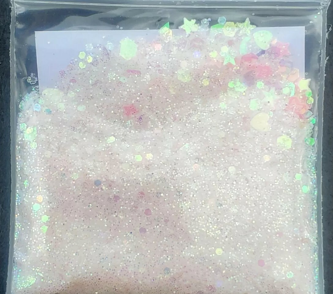 Strawberries & Cream | Iridescent Pink Glitter Mix|Nail Art|Acrylics & Gels