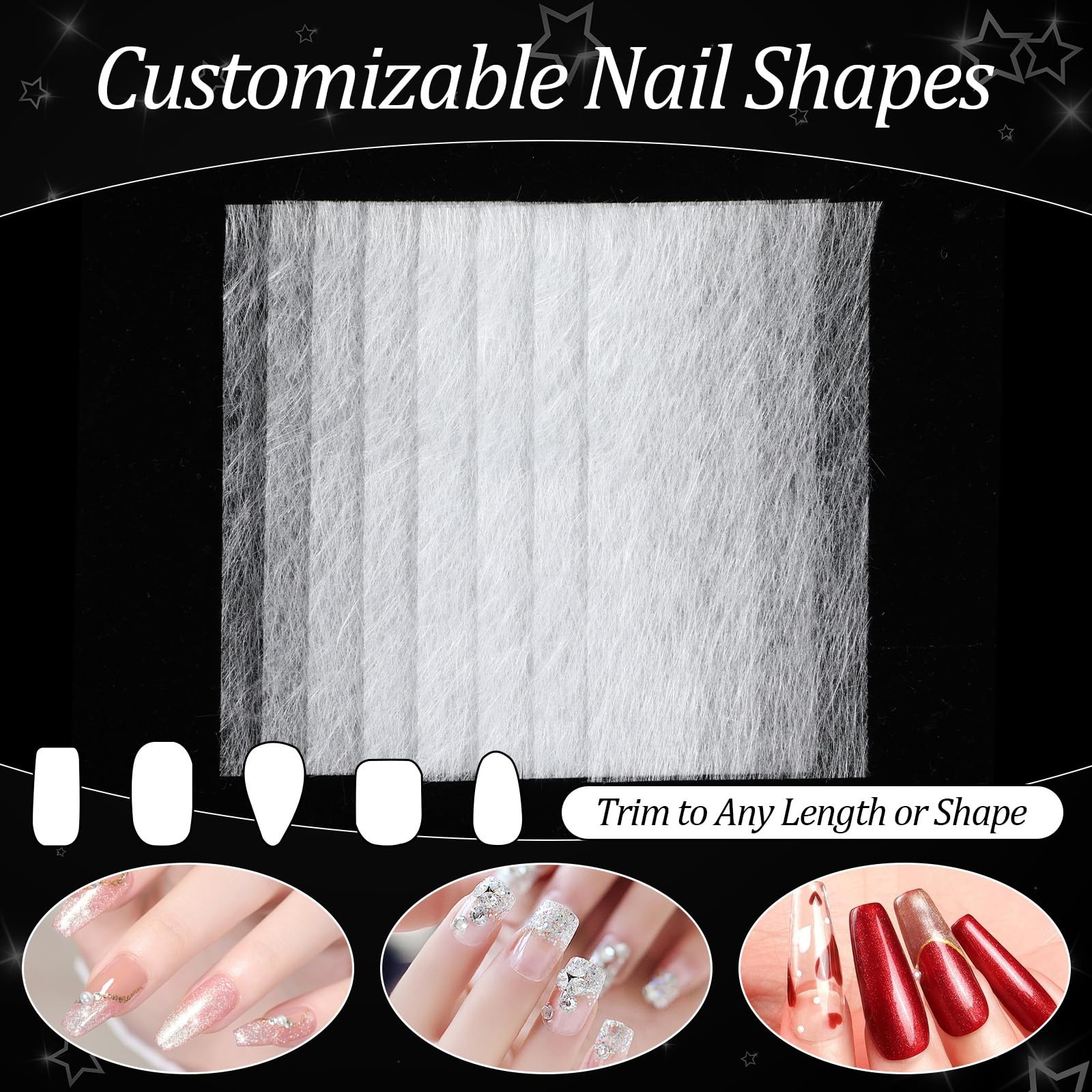 RAHHLIZS 100 Pcs Fiberglass Nail Wraps, Silk Wrap 3.15×1.57in, White