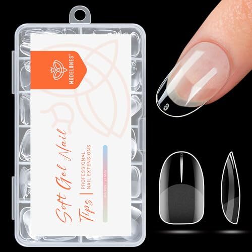 Short Oval Nail Tips, Pre-shaped Round Full Cover Fake Nails A8-Short Oval
