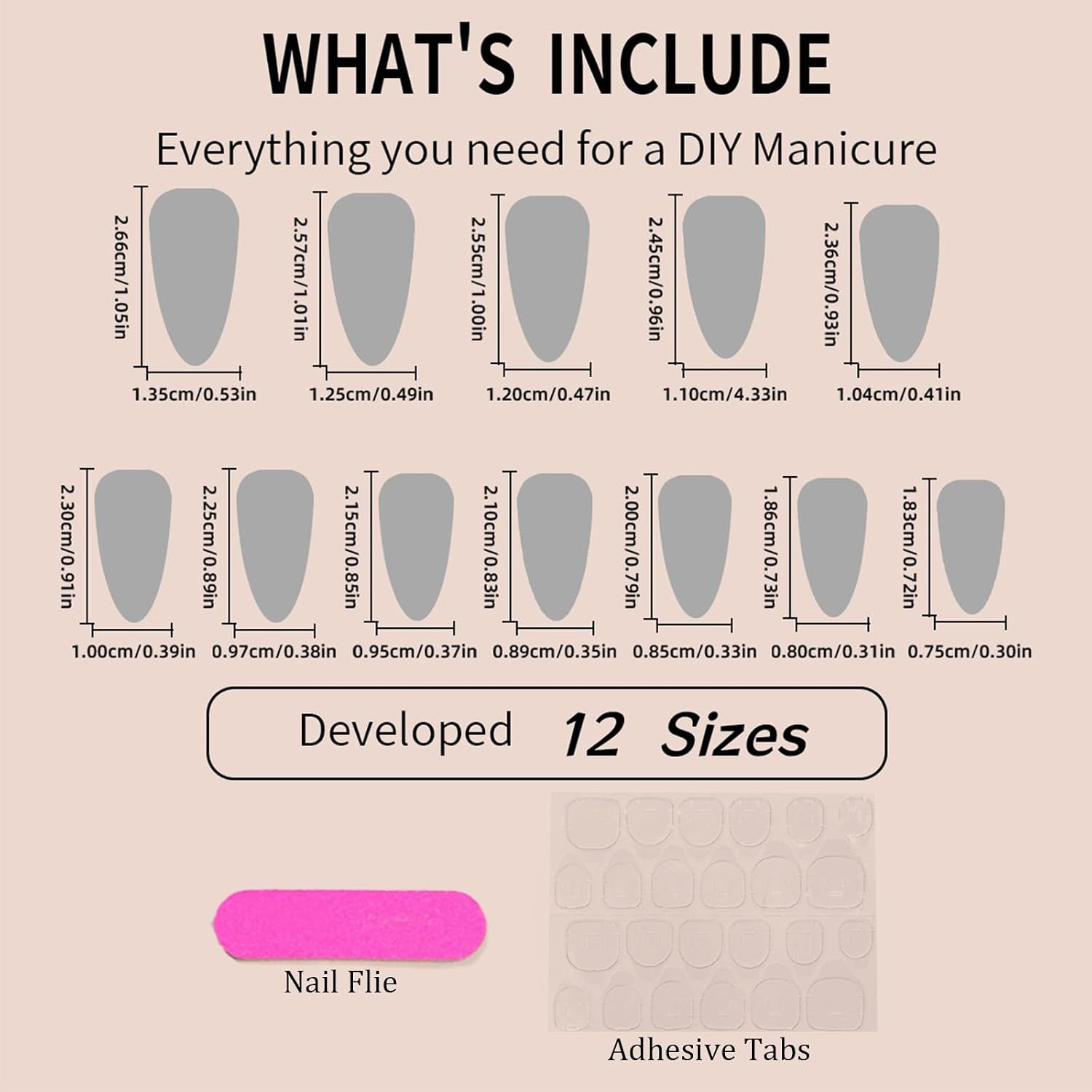 24Pcs Medium Almond Press on Nails with Black Five-pointed Star Design, Glossy S