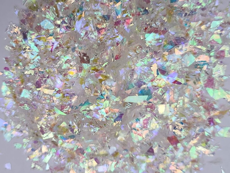 Opal ice glitter Irridesescent shreds flakes small size nail art-craft US Seller