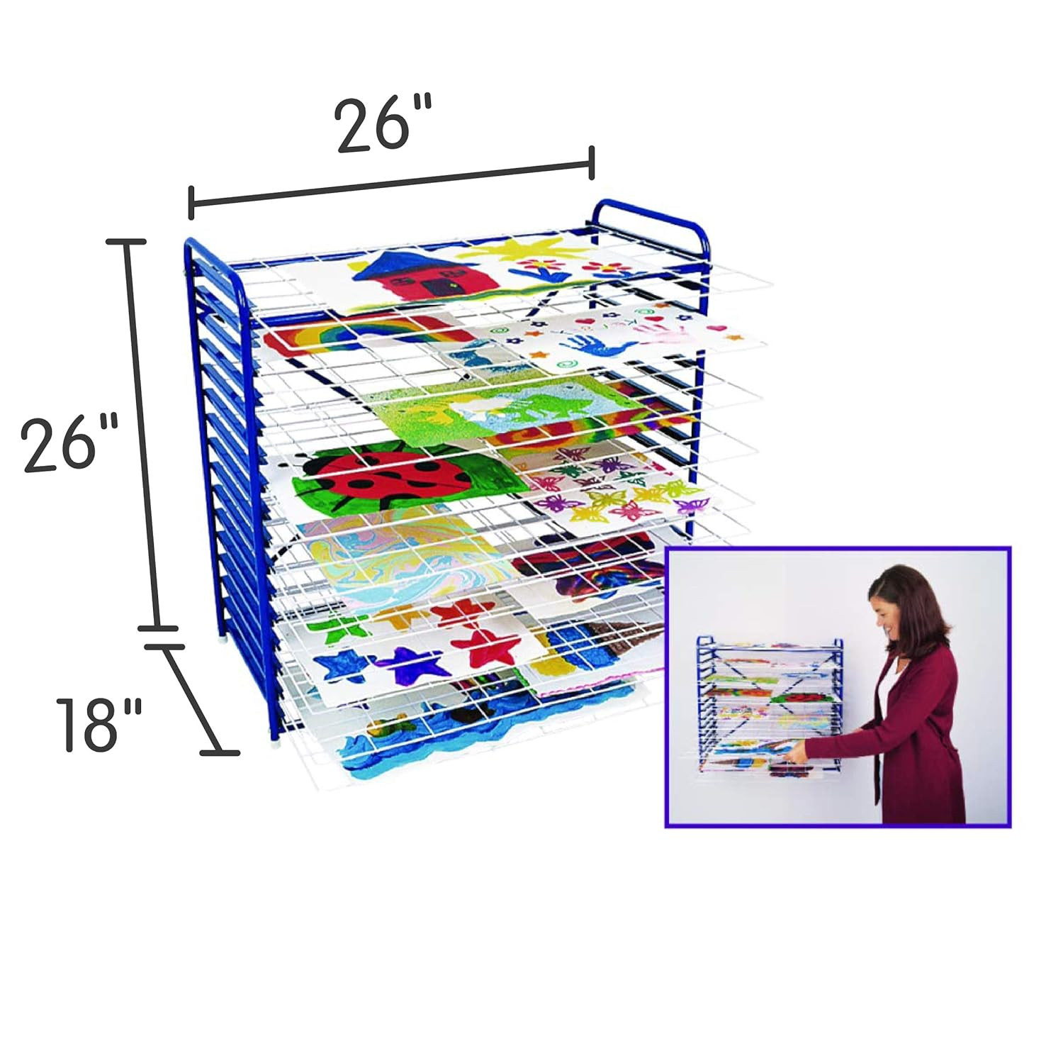 Art Drying Rack, Classroom Art Supplies, Tabletop or Wall Mount, School Art Dryi