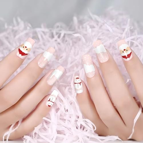 224 Pieces 16 Sheets Holiday Nail Full Wraps Set Holiday Nail Polish Strips-03