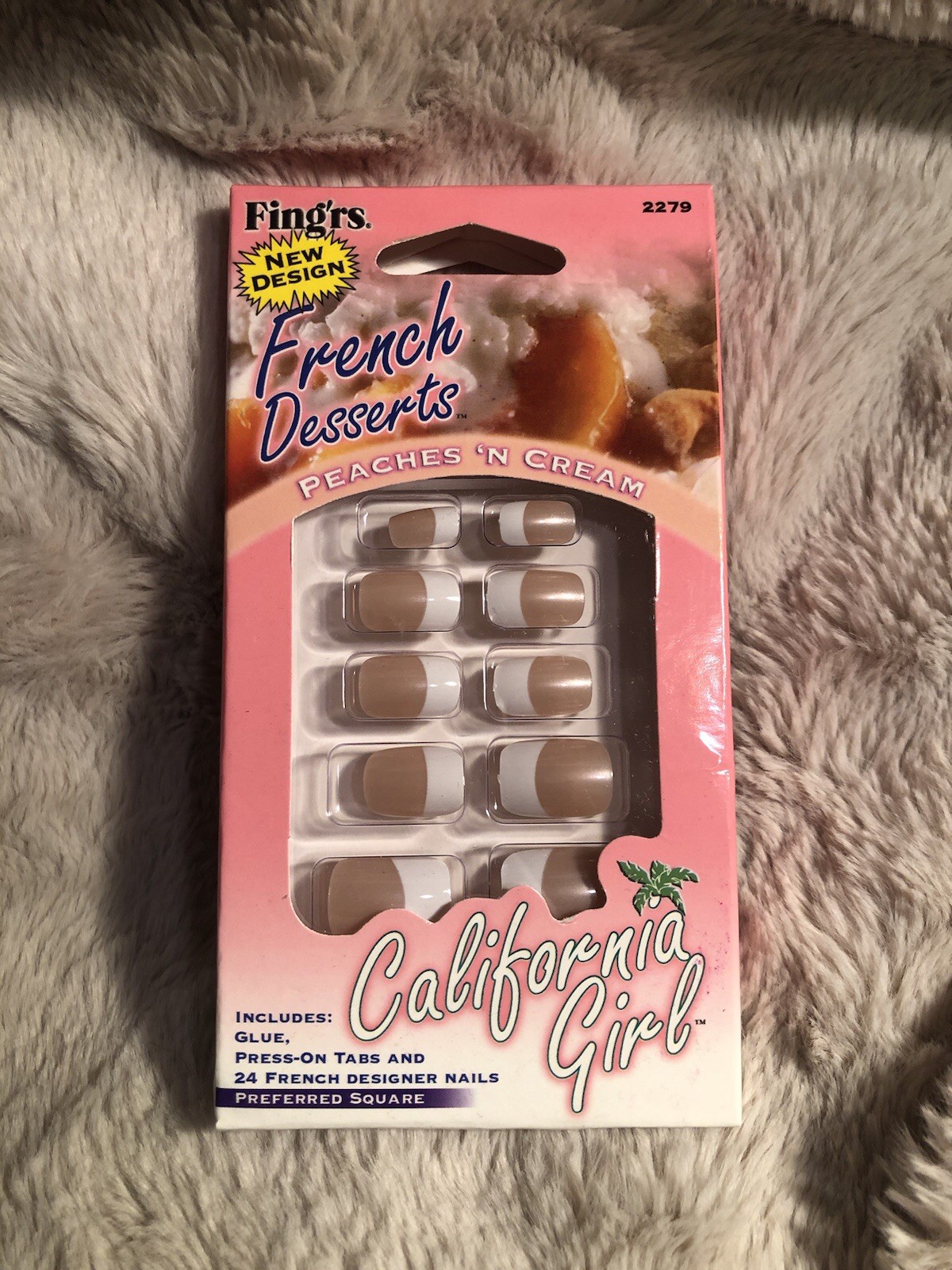 FINGERS French Dessert short length natural press on nails 3 pc Lot