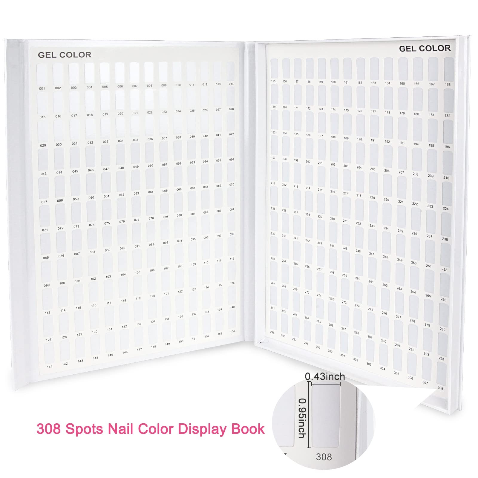 308 Nail Color Chart Display UV Gel Polish Book Nail Painting Practice Design