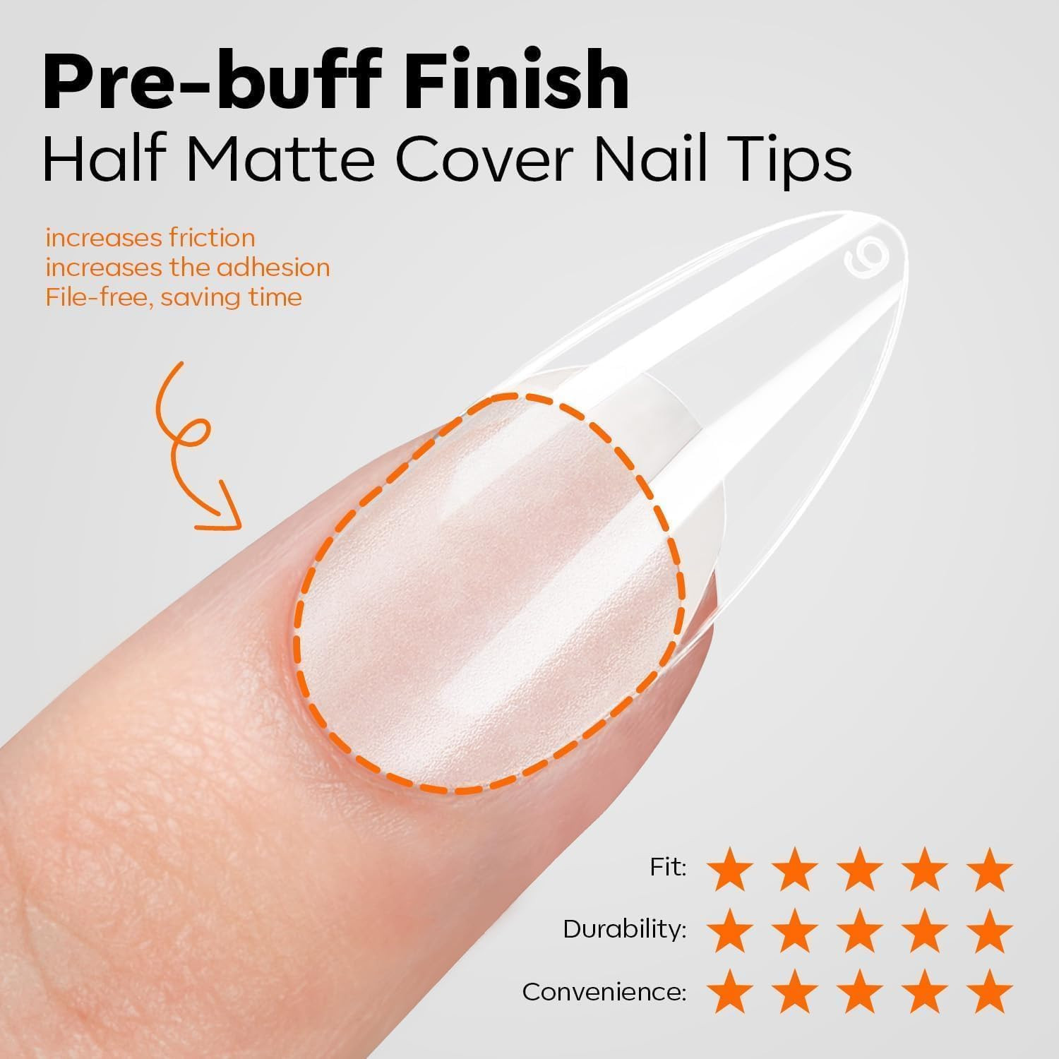 Modelones X Nail Gel Kit Almond, Upgrade 15Sizes Fake Nails, 9-In-One Glue Dehyd