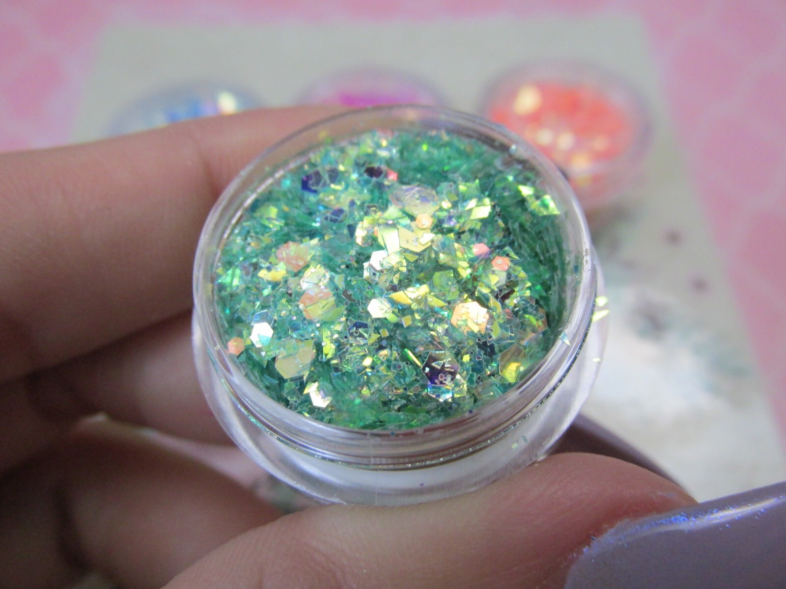 Glitter Flakes Crushed Jewels nail art set