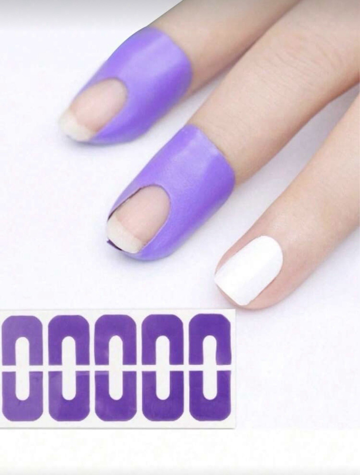 10PCS Random U – Shaped Guard Nail Polish Finger Protector Peel of Tape Stickers