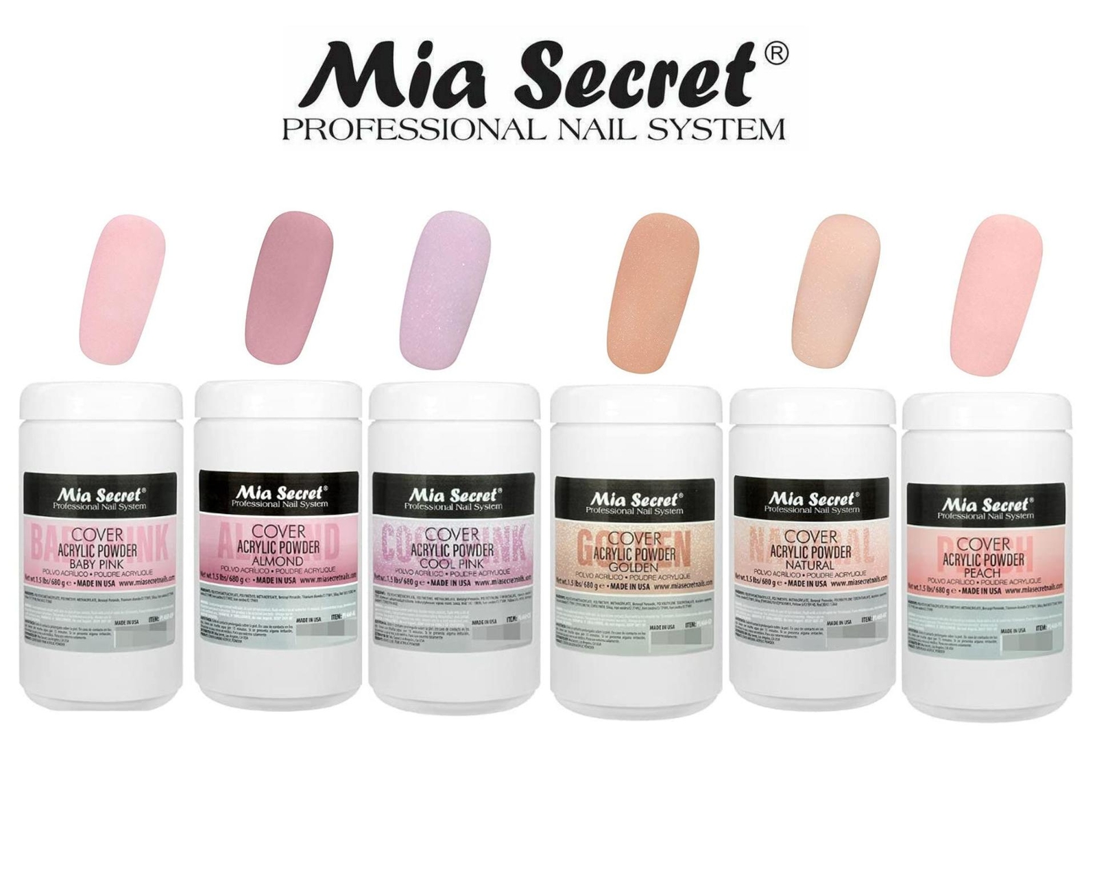 Mia Secret COVER (Baby Pink/Cool Pink/Natural/Peach/Almond/Golden) -1.5LB; 6pc