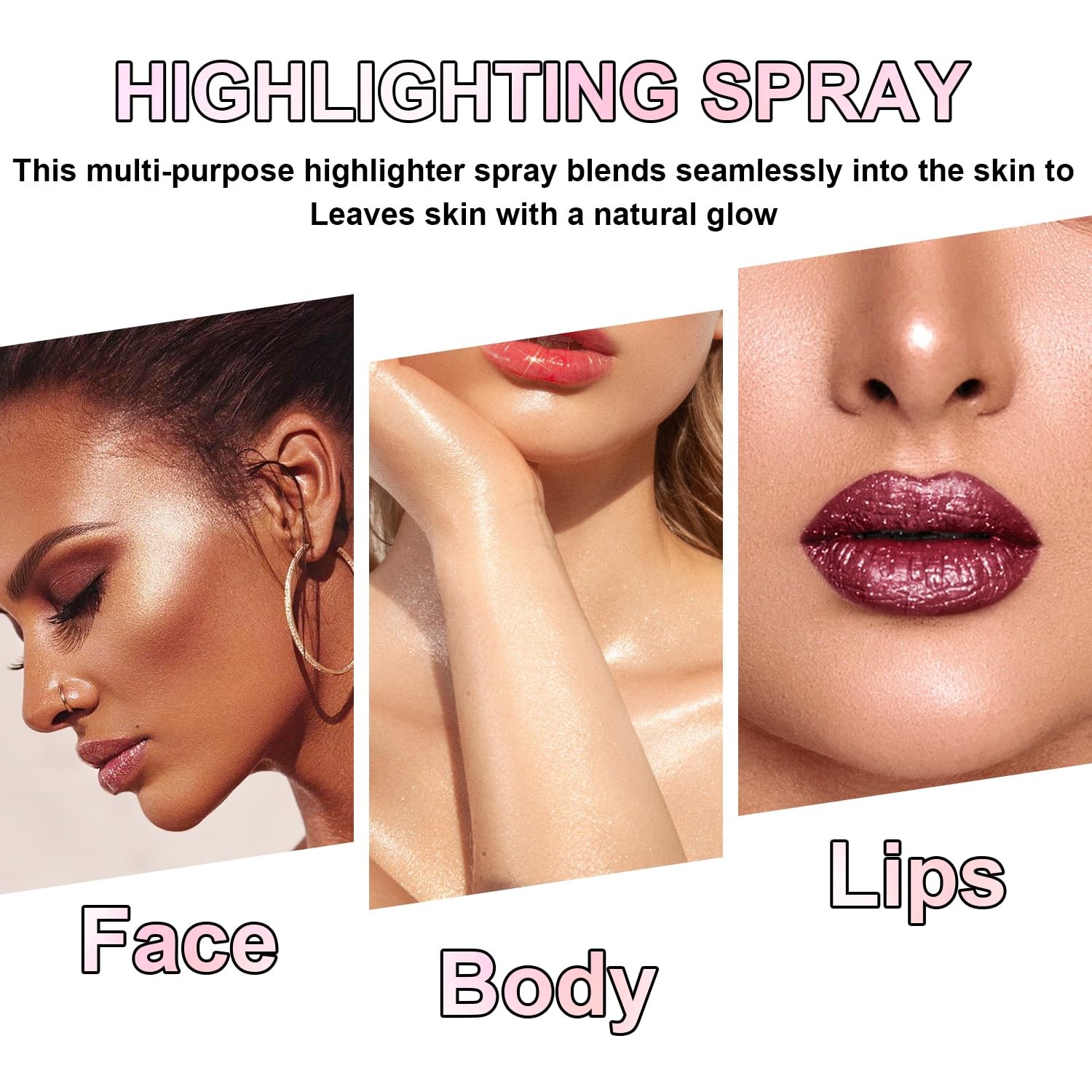 Hair and Body Glitter Spray, Holographic Glitter Highlighter Powder, Face Bod…