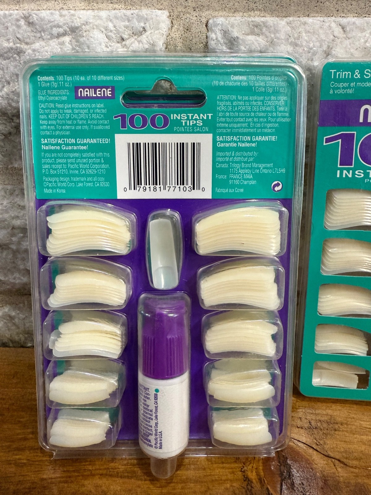 6 Packs Of 100 Nailene Deluxe Curve Salon Tips and Glue Nail Kits 600 Nails NEW