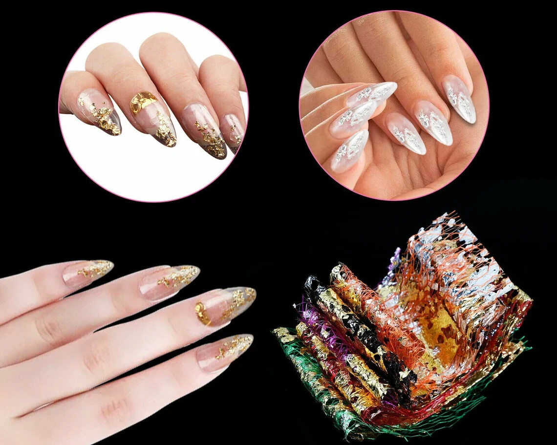 10 Rolls Nail Foil nail Art Accessory with Storage Container Manicure Sticker
