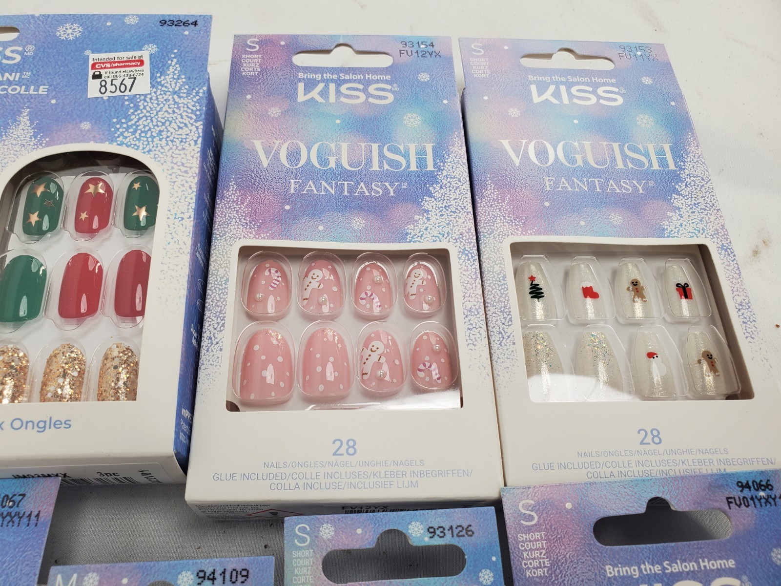 10x Packs Kiss Voguish Mini Impress Mixed Lot Holiday Christmas Press on Nails