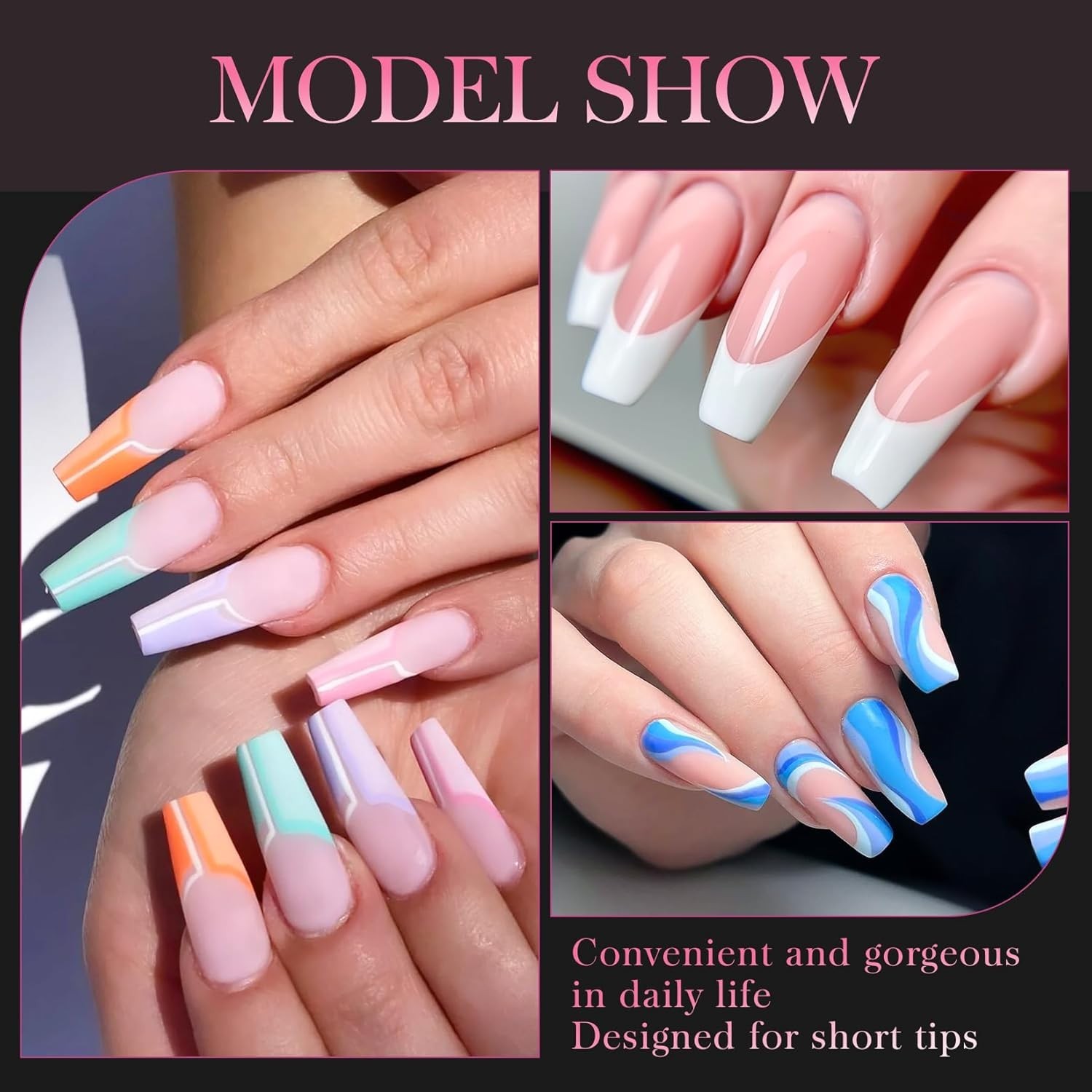 Professional French Acrylic Nail Tips – 500PCS Flexible Half Cover for Salons