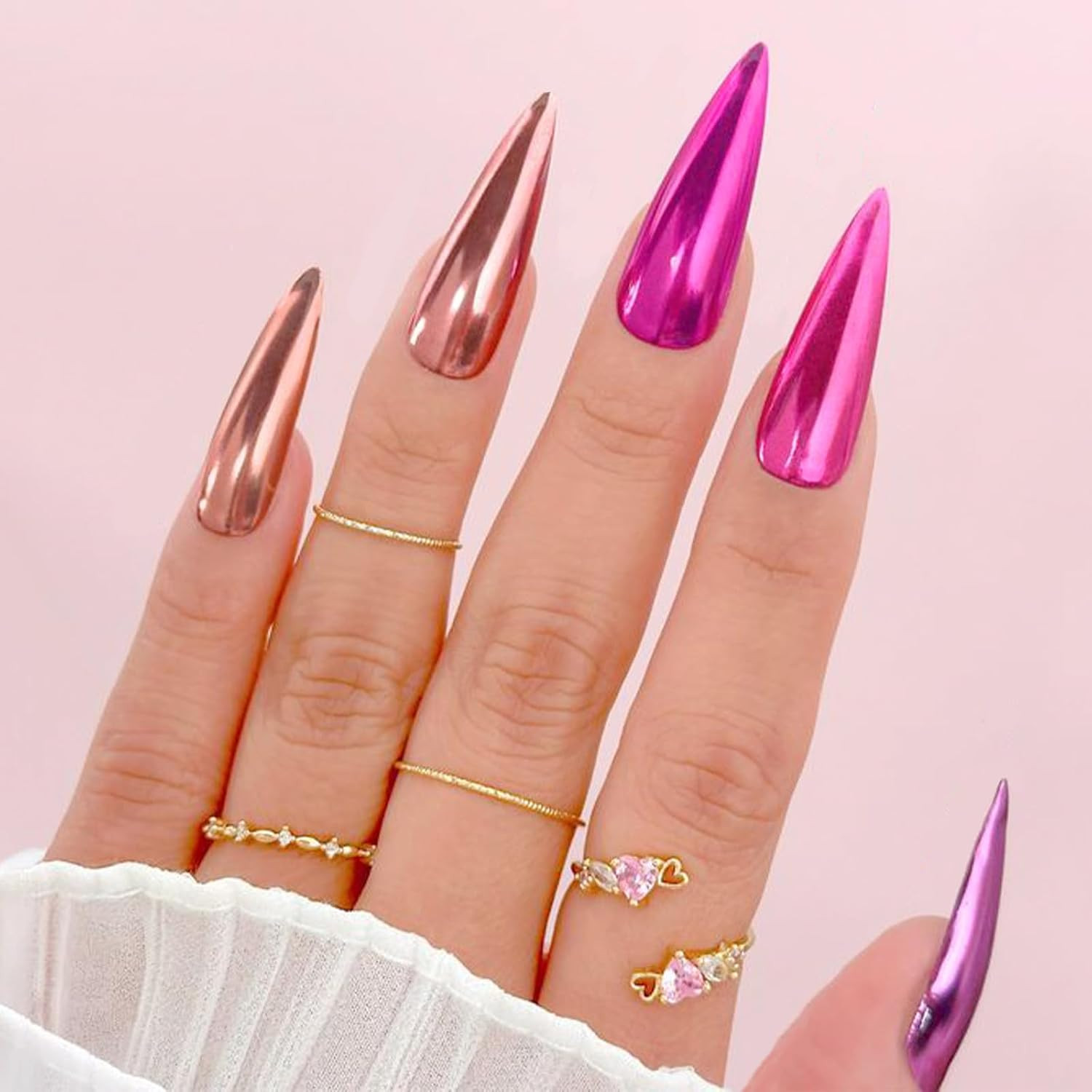 45 Colors Chrome Nail Powder Mirror Effect Nail Chrome Gold Silver Laser Red Pin
