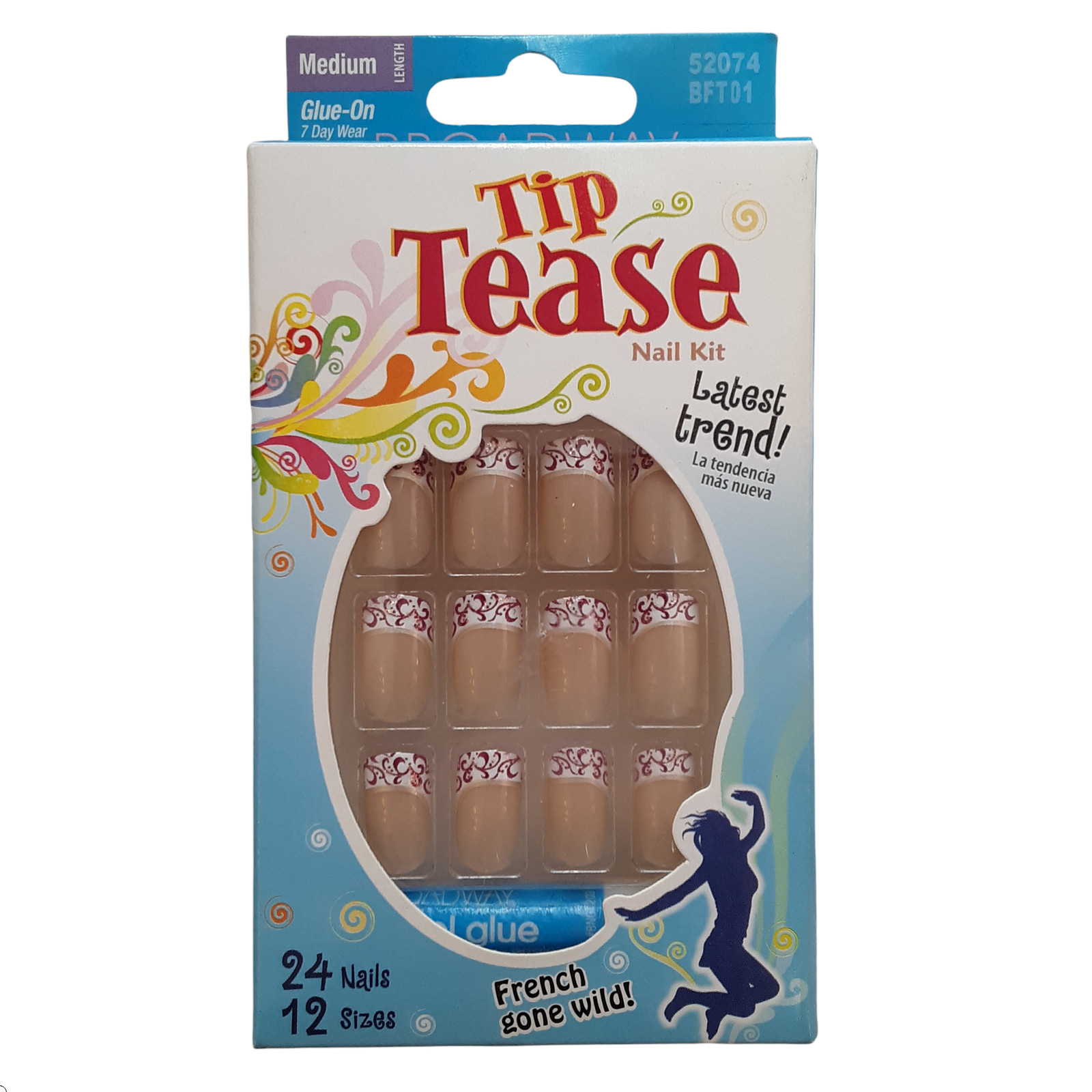 Broadway Tip Tease Nail Kit, French, Medium Length, BFT01