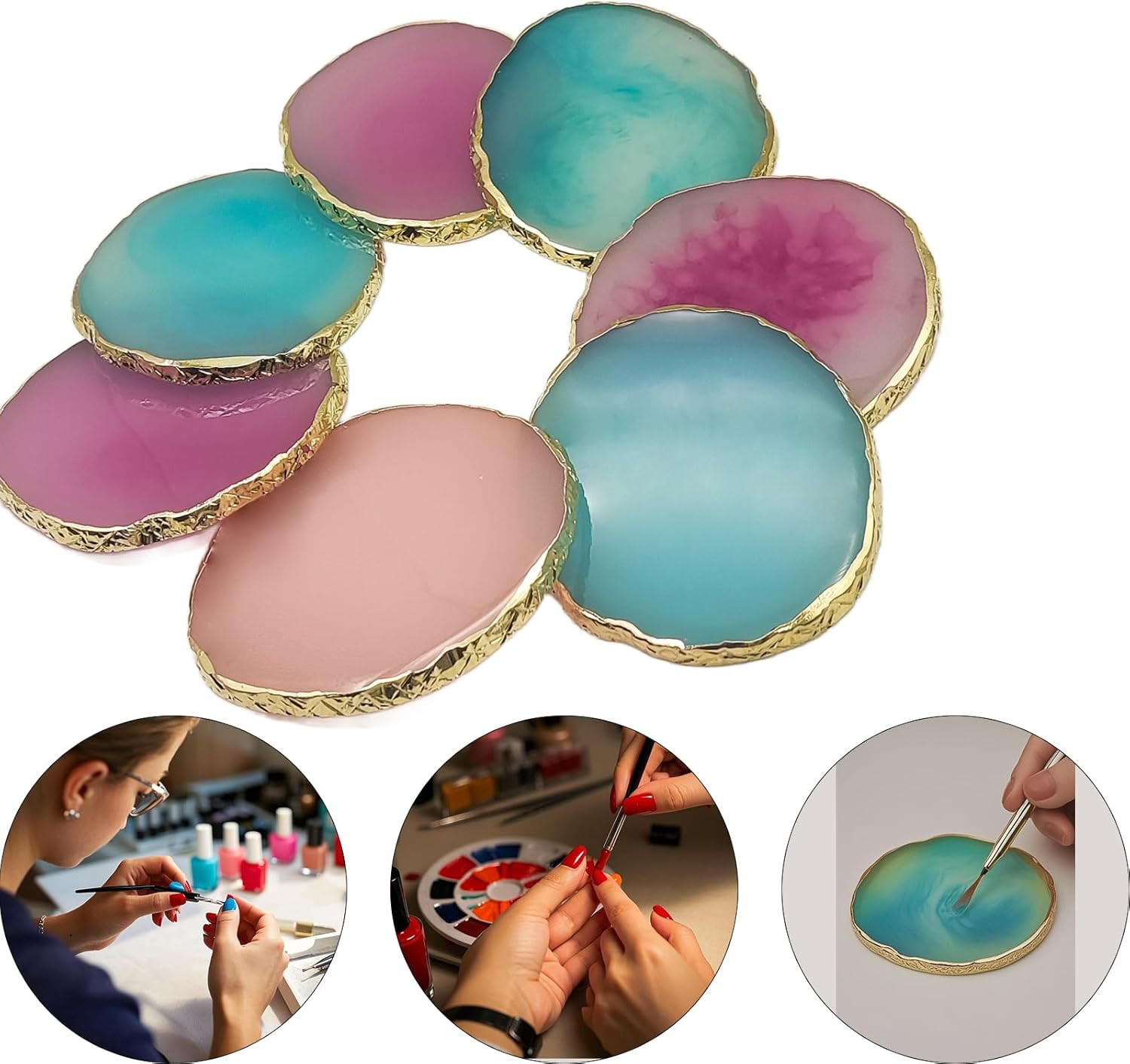 Resin Nail Art Palette, Gel Nail Polish Mixing Palettes Makeup Color Pallet Nail