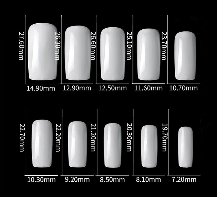 500Pcs French Half Cover Artificial False Square Nails Tips Acrylic UV Gel Clear