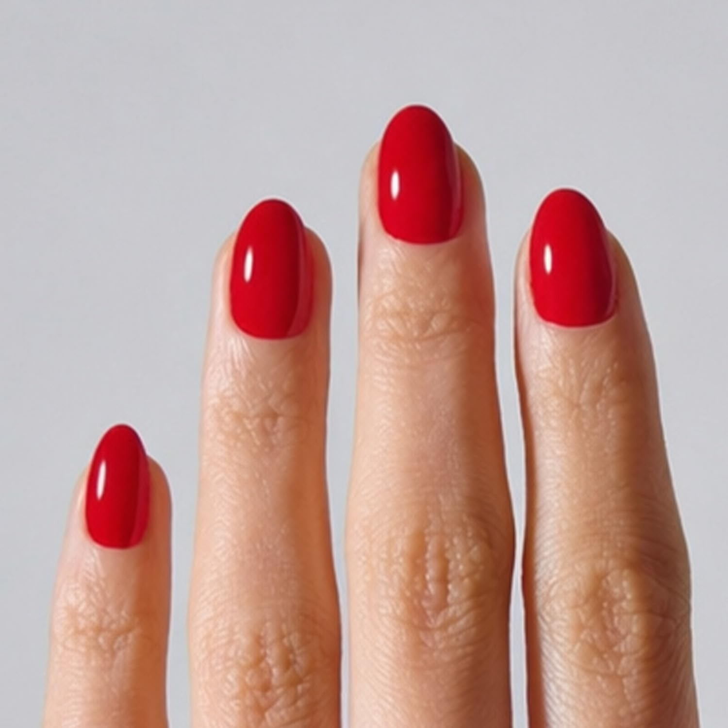 ohora Gel Press On Nails (NP Classic Red) | Short Oval, Solid, Red | 100% Rea…