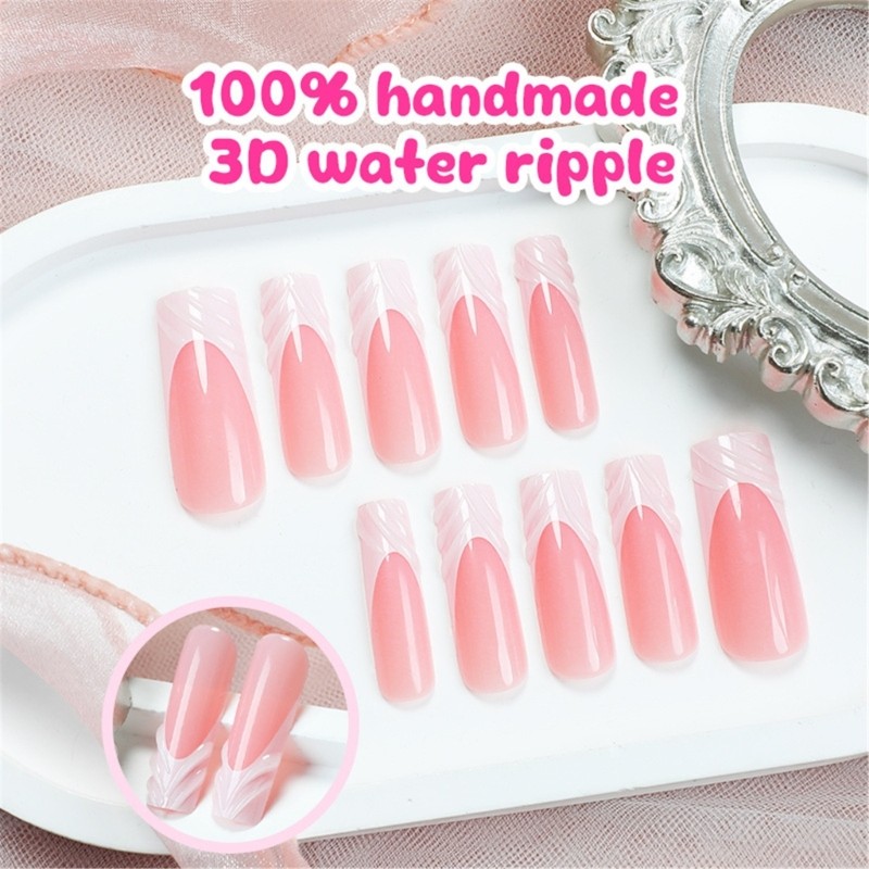 on Nail Square Shaped False Nail Quick Apply for Any Outfit and Occasion