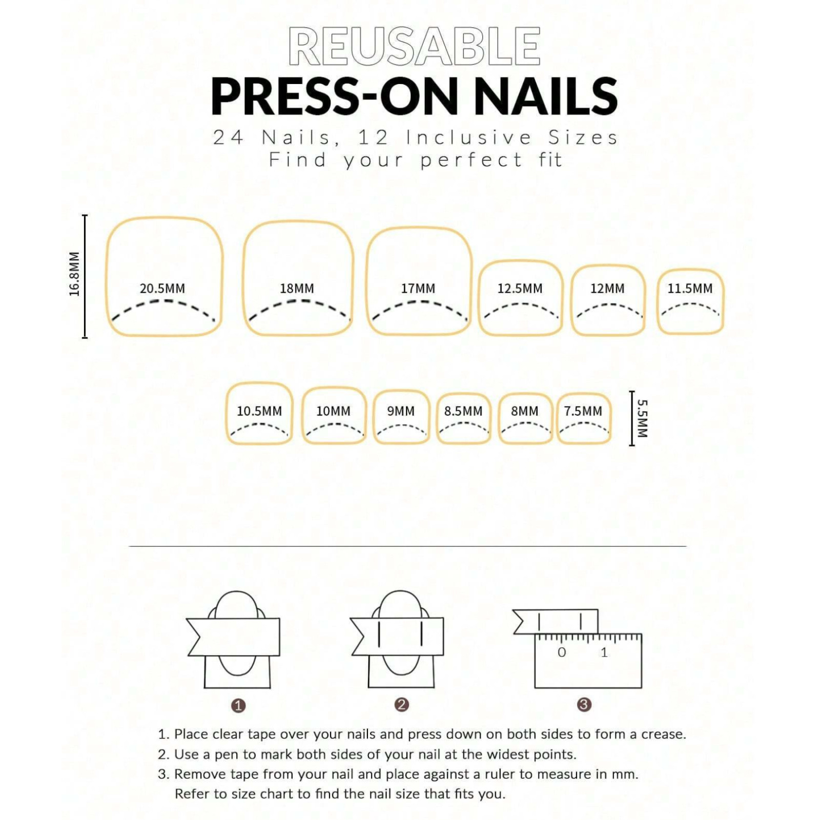 24pcs Nail Stickers Set Short Square Minimalist Nude Pink French White Nail Tips