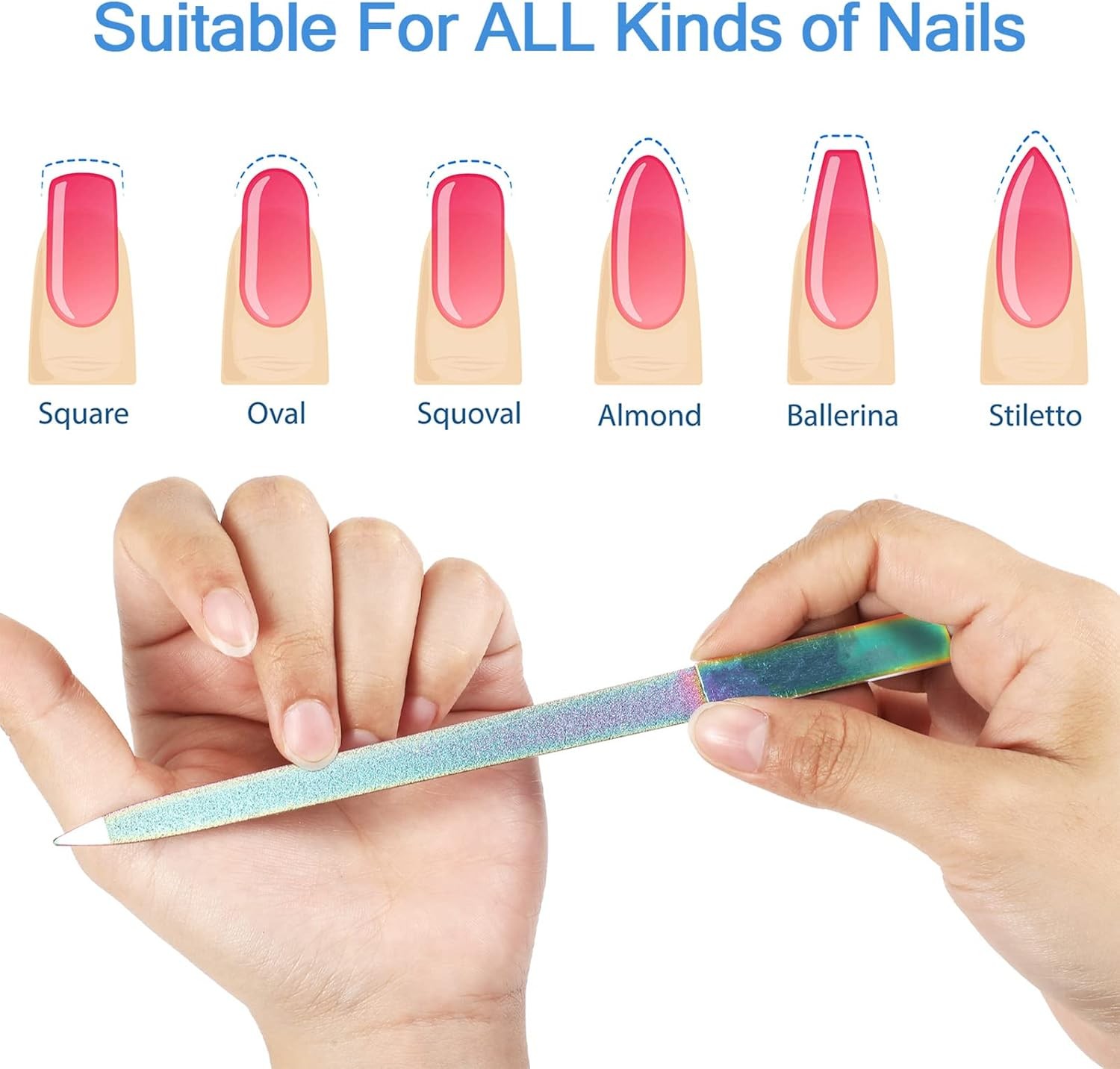 Metal Diond Nail File Set for Women Men Stainl Steel Metal