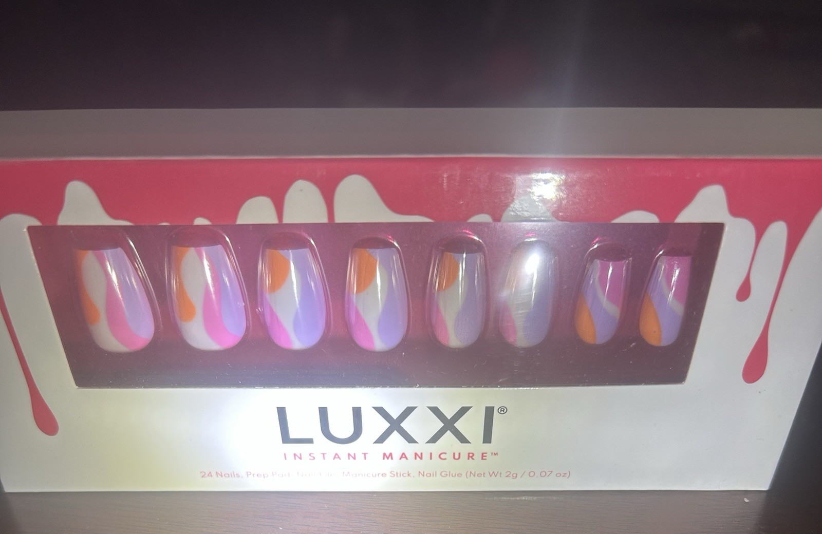 LUXXI Press-On Nails. Lot Of 4. Glue Included. Coffin