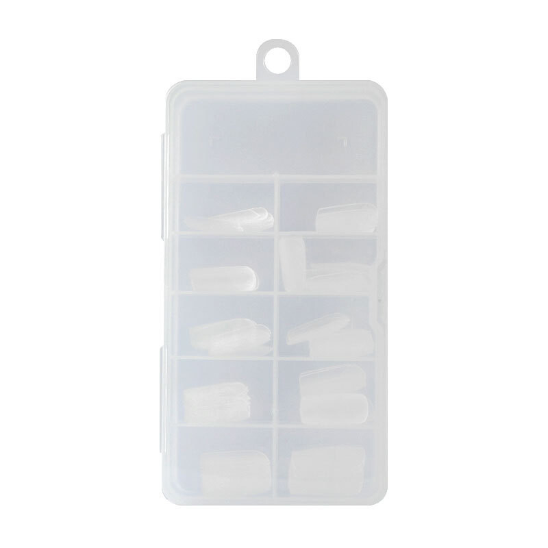 100 Pcs False Nail Tips Clear Nails Square Almonds Waterdrop Sanding Frosted DIY