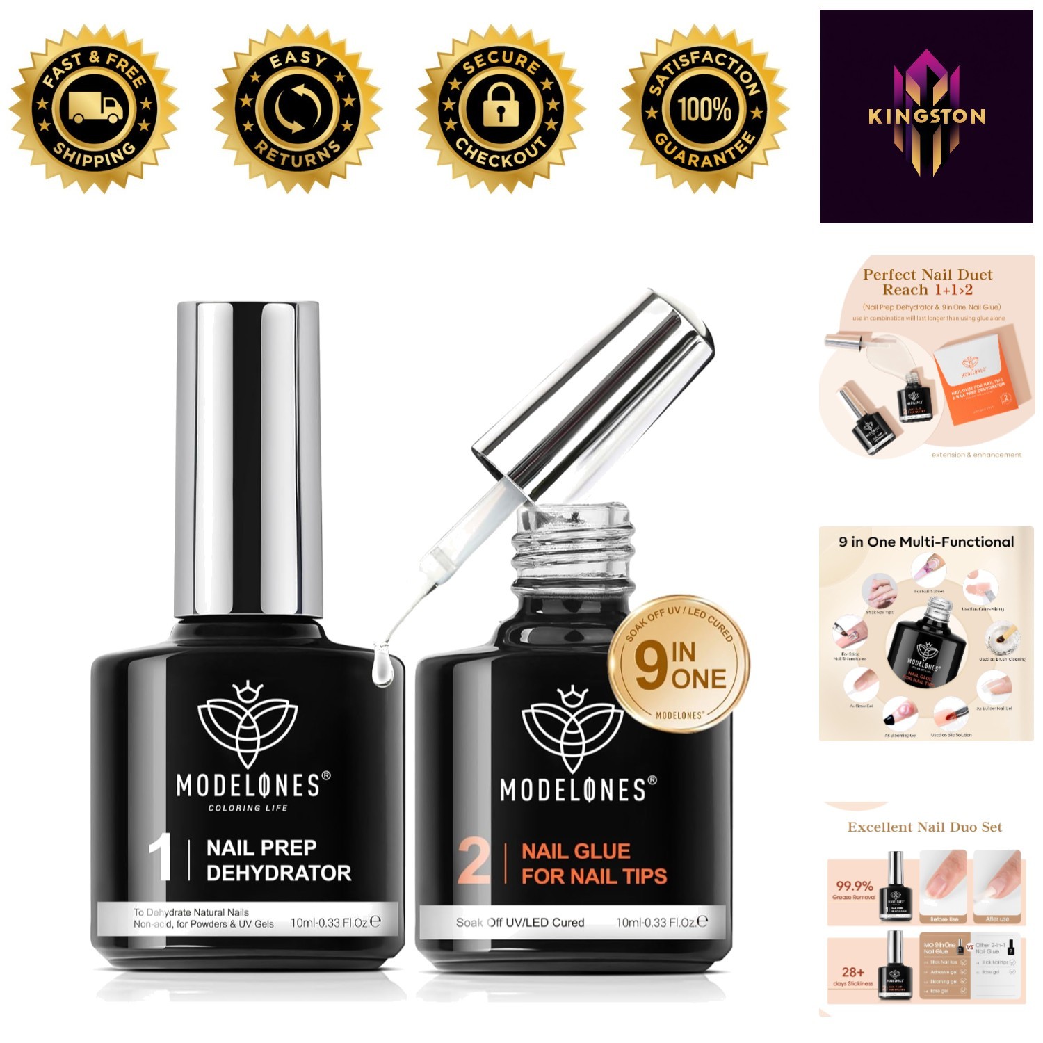 All-in-One Nail Glue Gel & Dehydrator – Perfect for Press-On & Acrylic Nails