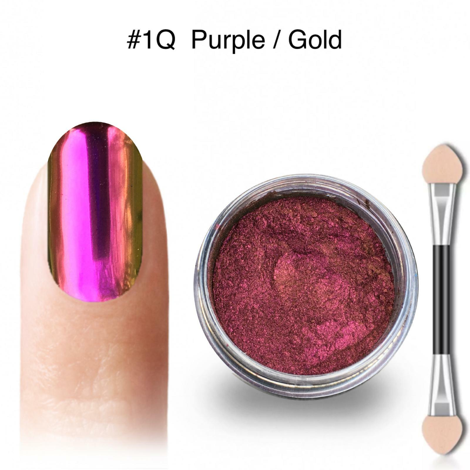 Nail Chameleon Powder Chrome Ultra Colour Shifting Mirror Nails Pink Rose Gold