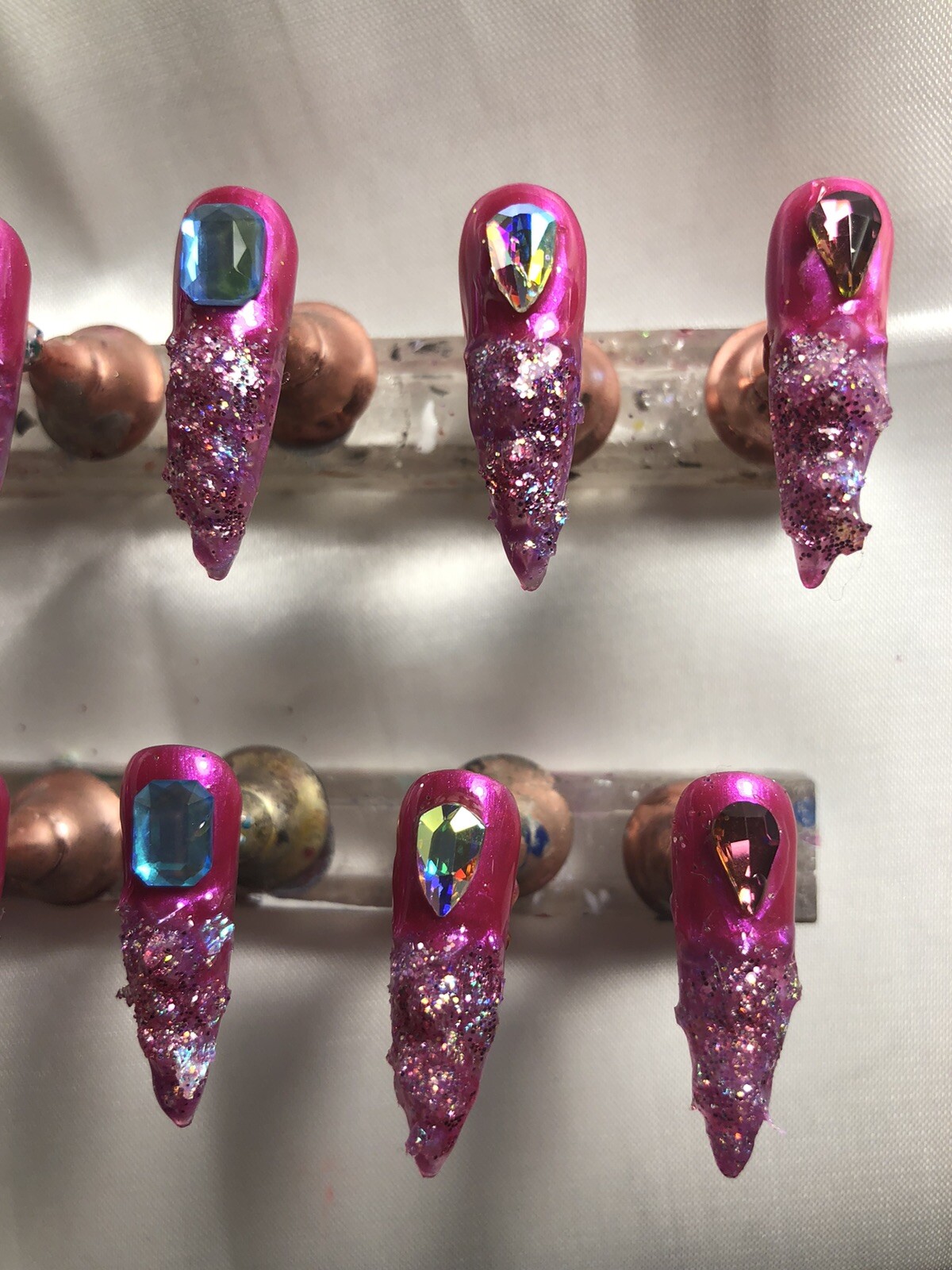 Z NAILZ! Gorgeous Set Of Custom Handmade Pink Gator CLAWZ!Press On Nails