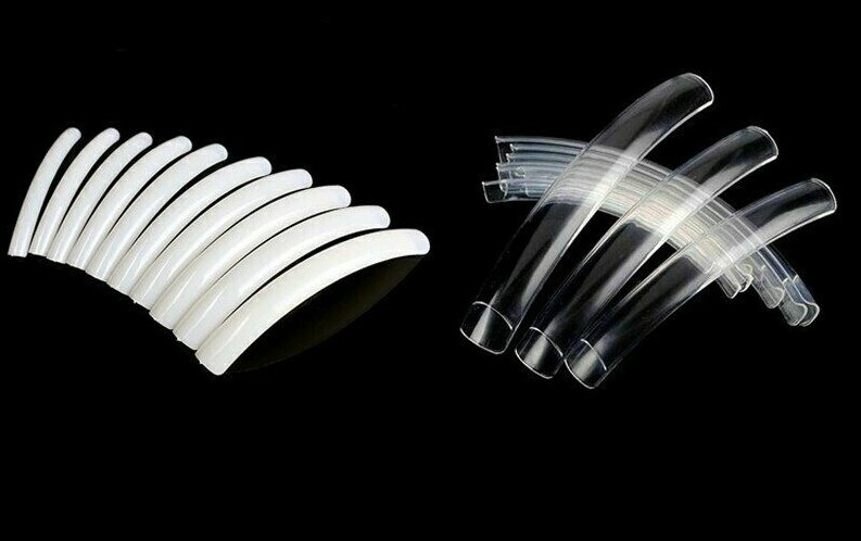 20 100 Extra Long Square Shape End Curved Vamp False Nails Tips Fake Acrylic XXL