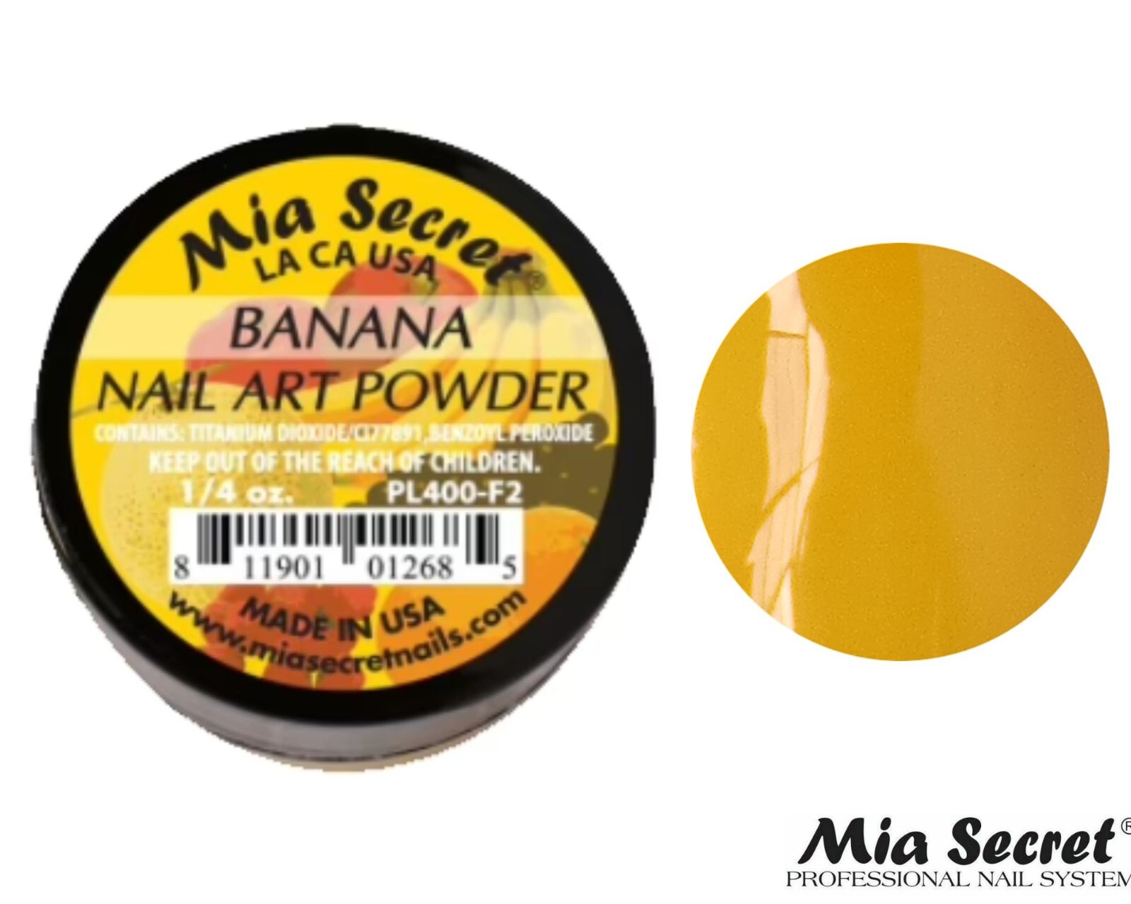 Mia Secret Nail Art Powder Fruity Collection (BANANA) 1/4oz