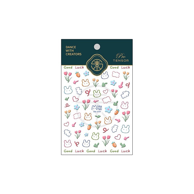 5D Graffiti Nail Decal, Tulip Nail Stickers, Ribbit Embossing Nail Art (73)