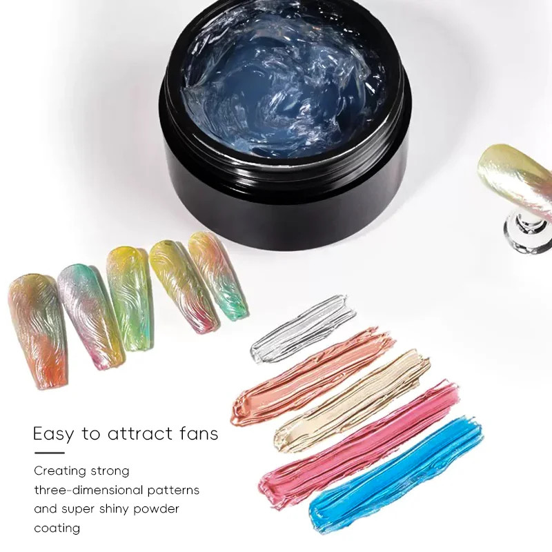 5Ml 3D Clear Nail Gel Mirror Powder Set for Metallic Three-Dimensional Nail Art